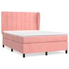 vidaXL Rams&auml;ng med madrass rosa 140x190 cm sammet