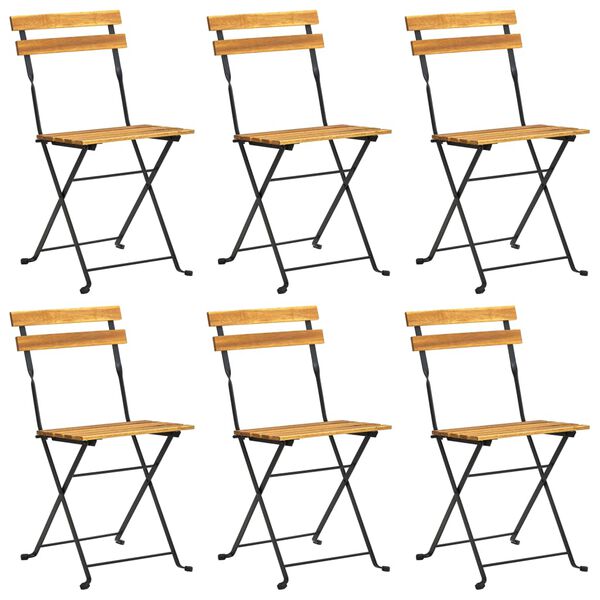 vidaXL Hopf&auml;llbar matgrupp f&ouml;r tr&auml;dg&aring;rden 7 delar massivt akaciatr&auml;