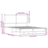 vidaXL Sängram utan madrass metall rökfärgad ek 120x200 cm