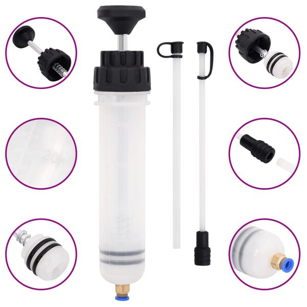 vidaXL Bromsluftare vit och svart 0,2 L