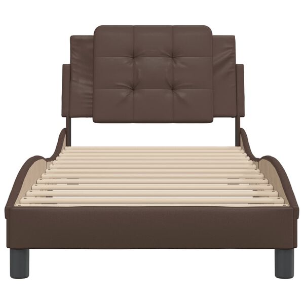 vidaXL Bed Frame without Mattress "Zadar" Brown 90x190 cm Faux Leather