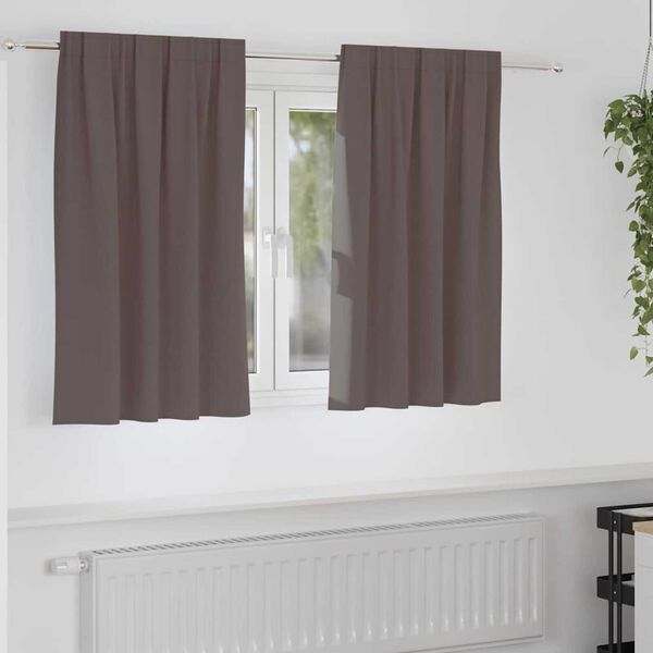 vidaXL Mörkläggningsgardiner med Ringar 2 pcs Mörkbrun 140 x 140 cm