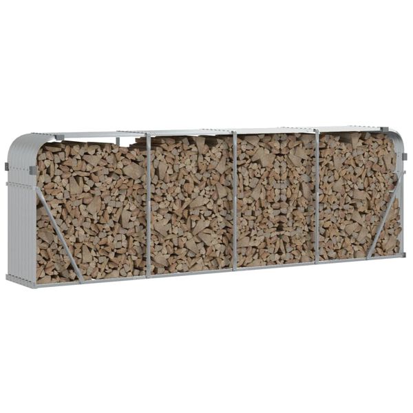 vidaXL Vedst&auml;ll silver 300x45x100 cm galvaniserat st&aring;l