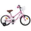 vidaXL Barncykel 16 Tum f&ouml;r 4-6 &aring;r gamla Ljusrosa