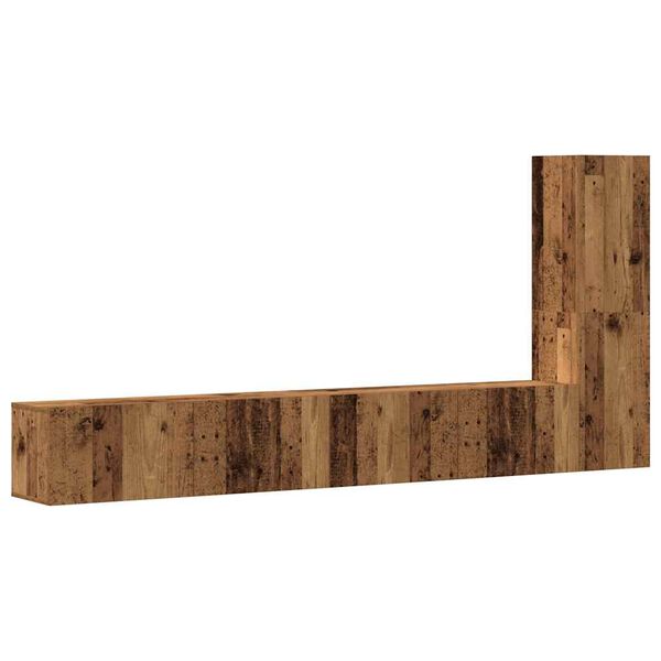 vidaXL TV-sk&aring;p v&auml;ggmonterat 3 delar gammalt tr&auml; konstruerat tr&auml;