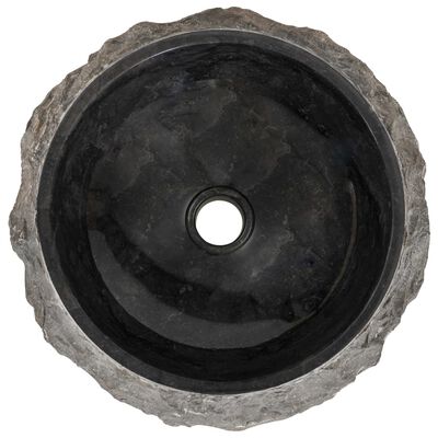 vidaXL Handfat 40x12 cm marmor svart