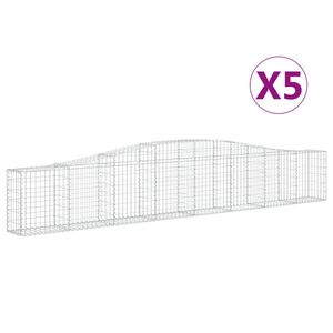 vidaXL Gabioner b&aring;gformade 5 st 400x30x60/80 cm galvaniserat j&auml;rn