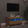 vidaXL TV-b&auml;nk med LED-belysning sonoma-ek 80x35x40 cm