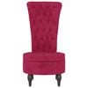 vidaXL Stol med h&ouml;g rygg vinr&ouml;d sammet knappar