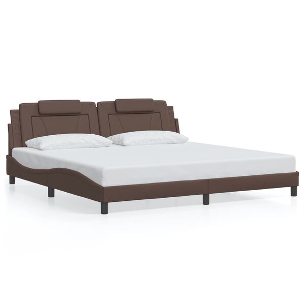 vidaXL Bed Frame "Viana" without Mattress Brown 200x200 cm Faux Leather