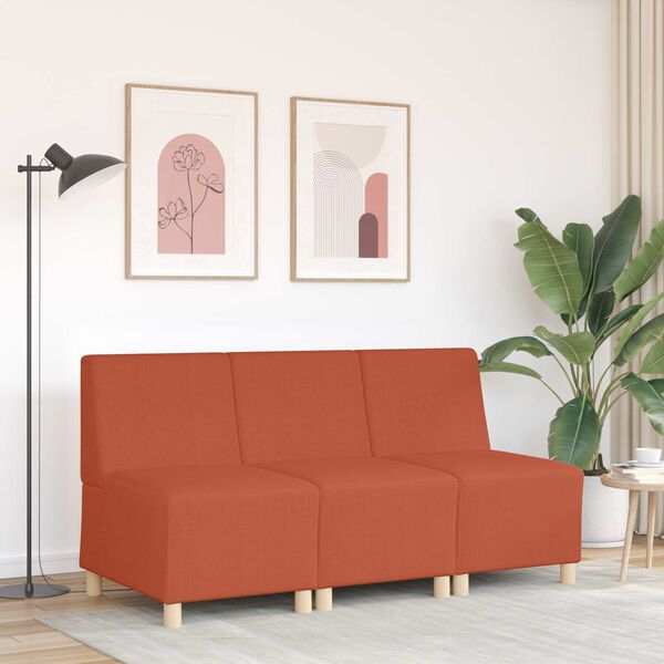 vidaXL | Modulsofa utan armst&ouml;d | Orange 55 x 74 x 82 cm Mockatyg
