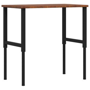 vidaXL Arbetsb&auml;nk m&ouml;rkbrun 100x60x(71,5-98) cm massiv ek rektangul&auml;r