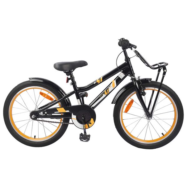 vidaXL Barncykel 18 Tum f&ouml;r 5-7 &aring;r gamla Orange Svart