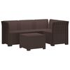 vidaXL 4-sits Tr&auml;dg&aring;rdsoffa Rattan Look PP Brun