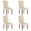 vidaXL Matstolar 4 st beige linnedesign tyg