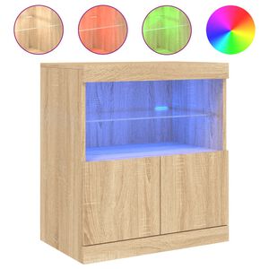 vidaXL Sk&auml;nk med LED-belysning sonoma-ek 60x37x67 cm