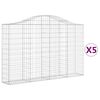 vidaXL Gabioner b&aring;gformade 5 st 200x30x120/140 cm galvaniserat j&auml;rn