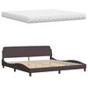vidaXL Bed with Mattress "Hanko" Dark Brown 200x200 cm Fabric