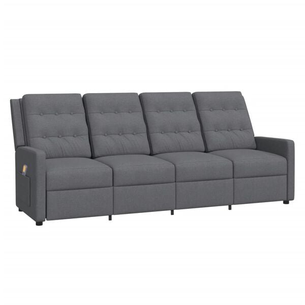 vidaXL 4-sits massagerf&aring;t&ouml;lj ljusgr&aring; tyg