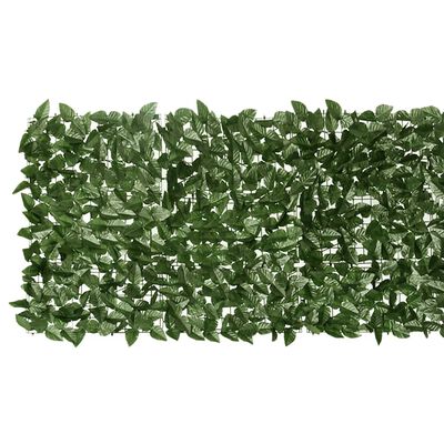vidaXL Balkongskärm mörkgröna blad 600x75 cm