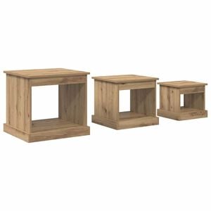 vidaXL Kaffeebord 3 pcs Artisan Ek 48 x 45 x 45 cm Konstruerat tr&auml;