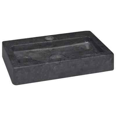 vidaXL Väggmonterat handfat svart 38x24x6,5 cm marmor