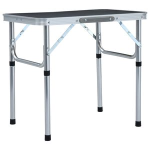 vidaXL Hopf&auml;llbart campingbord gr&aring; aluminium 60x45 cm