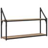 vidaXL V&auml;gg hylla V&auml;ggmonterat Artisan-ek 80 x 21 x 51 cm metall PB
