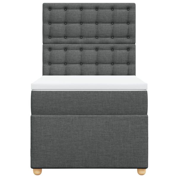 vidaXL Ramsäng med madrass mörkgrå 100x200 cm tyg