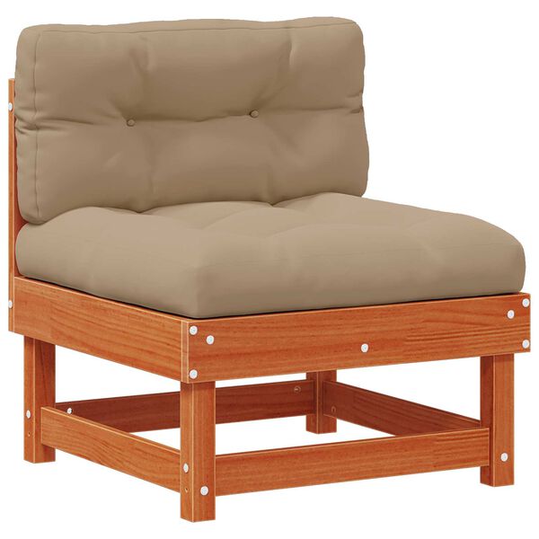 vidaXL Tr&auml;dg&aring;rd Mittensoffa Massivt furu VaxBrun