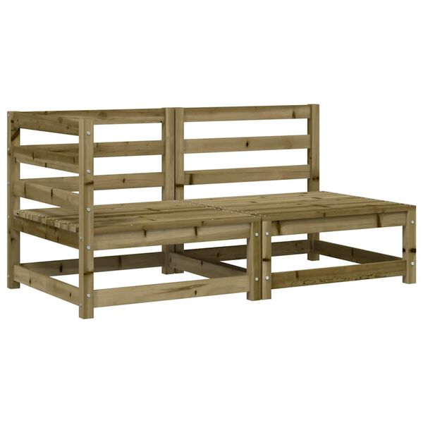 vidaXL Trädgårdssoffa 2-sits med dynor impregnerad furu