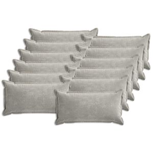 vidaXL Kudd&ouml;verdrag 12 pcs HOUTEN Ljusgr&aring; 40 x 80 cm Chenilletyg