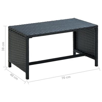 vidaXL Soffbord svart 70x40x38 cm konstrotting