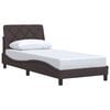 vidaXL Bed Frame without Mattress Dark Brown 80x200 cm Fabric