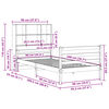 vidaXL S&auml;ng med bokhylla utan madrass 90x200cm massiv furu