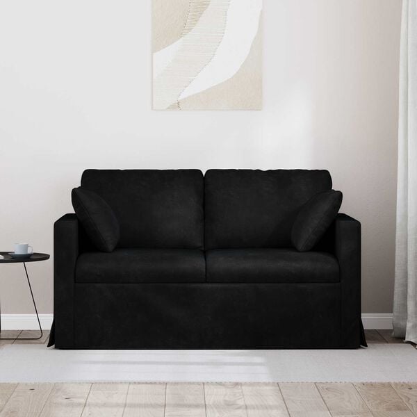 vidaXL Soffa Svart 138 x 78 x 80 cm Sammet