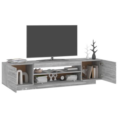 vidaXL TV-bänk med LED-belysning grå sonoma 160x35x40 cm