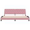 vidaXL Bed Frame with LED without Mattress Pink 200x200 cm Velvet