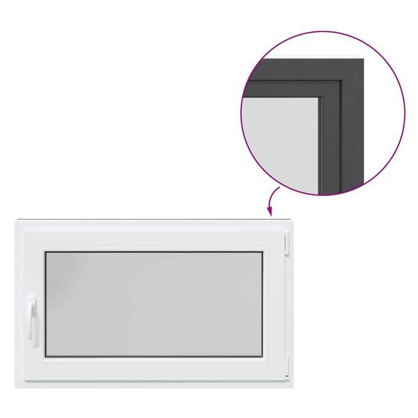 vidaXL K&auml;llarf&ouml;nster "RISOR" 100x70 cm Tilt- och vridf&ouml;nster DIN h&ouml;ger antracit