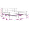 vidaXL Sängram med huvudgavel vit massivt trä