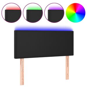 vidaXL S&auml;nggavel LED svart 80x5x78/88 cm konstl&auml;der