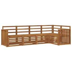vidaXL Sektionsoffgrupp 5 pcs Naturf&auml;rg Massivt Akaciatr&auml;