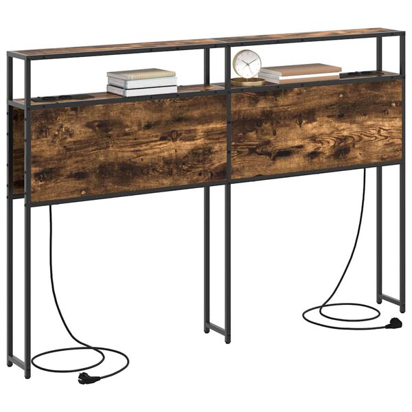 vidaXL F&ouml;rvaringshuvudgavel R&ouml;kf&auml;rgad ek 160 cm Konstruerat tr&auml;