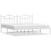 vidaXL S&auml;ngram med huvudgavel metall vit 200x200 cm