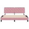 vidaXL Bed Frame without Mattress Pink 160x200 cm Velvet