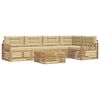 vidaXL Utomhussoffset 6 st Vit och Beige Polyester