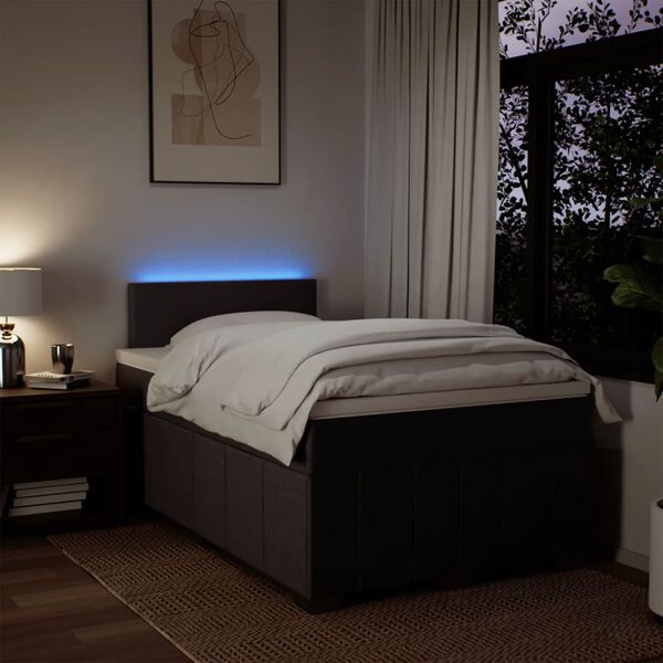 vidaXL Rams&auml;ng med madrass m&ouml;rkbrun 120x190 cm tyg