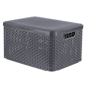 Curver F&ouml;rvaringsl&aring;da med lock Style L 30L metallisk silver