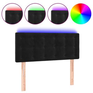 vidaXL S&auml;nggavel LED svart 80x5x78/88 cm sammet