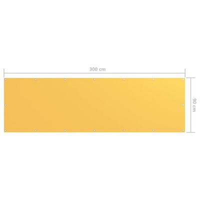 vidaXL Balkongskärm gul 90x300 cm oxfordtyg